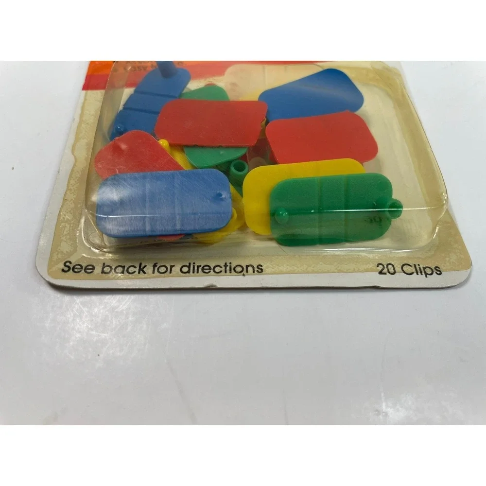 Vintage Rotex Punch And Snap Binder Clips 20 Clips Assorted Colors New